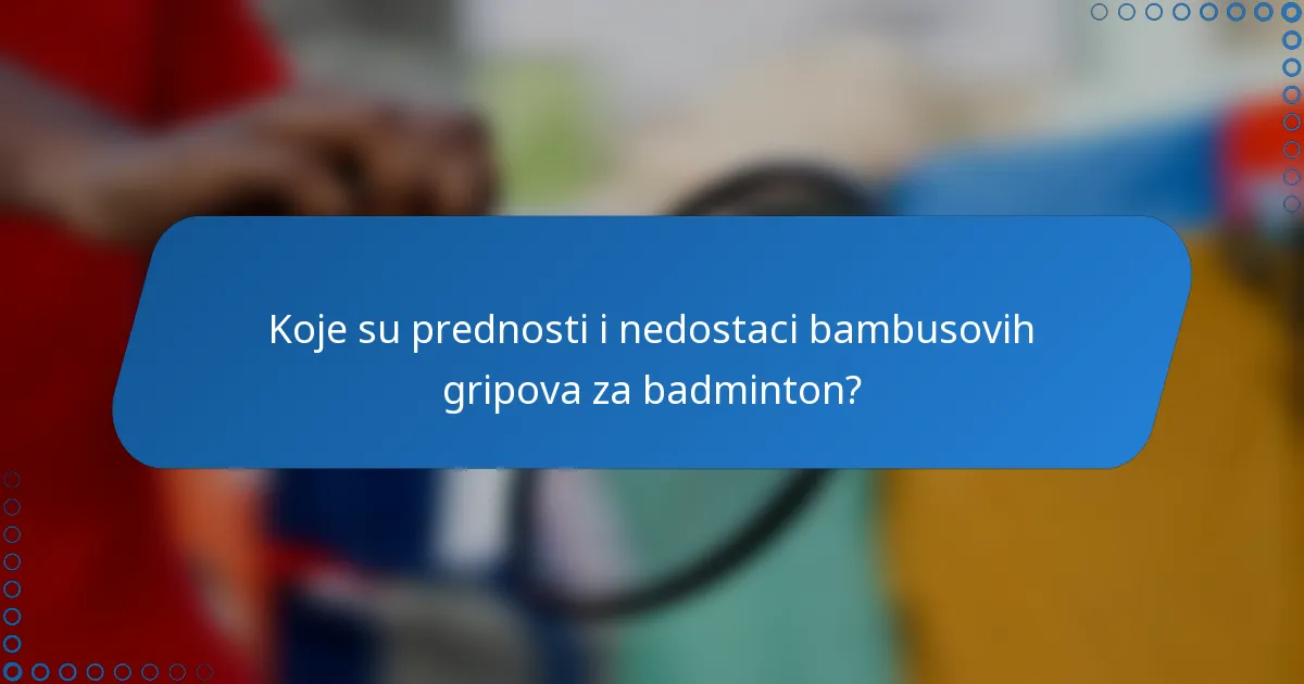 Koje su prednosti i nedostaci bambusovih gripova za badminton?